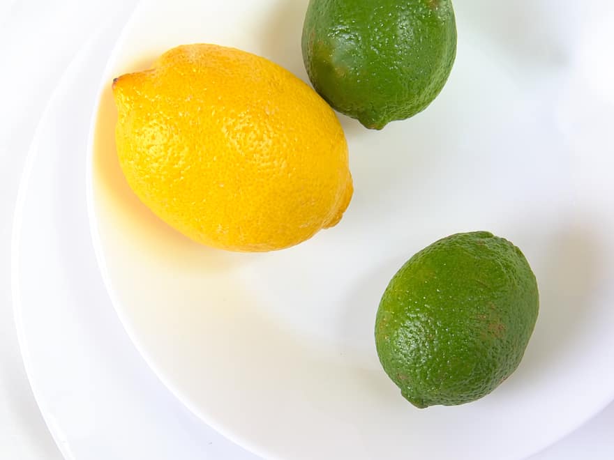 lime, lemon, fruit, isolated, juicy, white, ripe, sour, background, food, vitamin