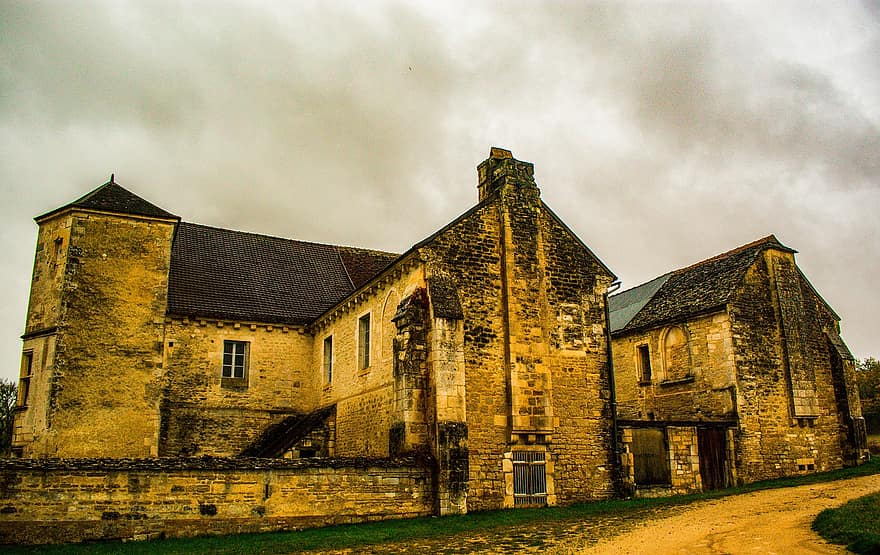 abadia cisterciense, mosteiro, edifício velho, Yonne, França, arquitetura, construção, Mosteiro, religião