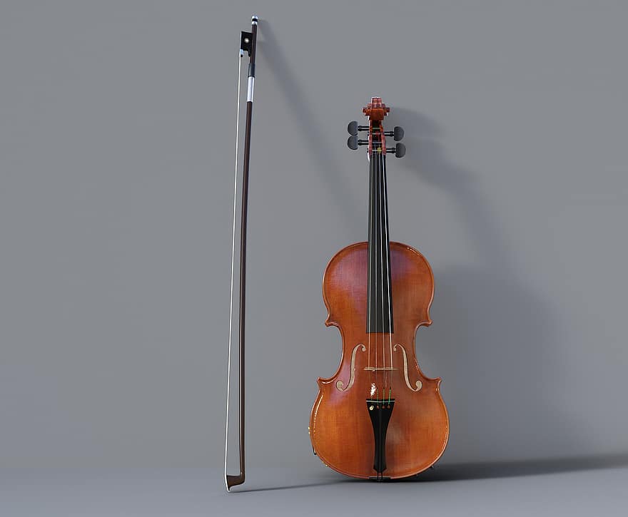 Geige, Musikinstrument, Saiteninstrument, Geigenbogen