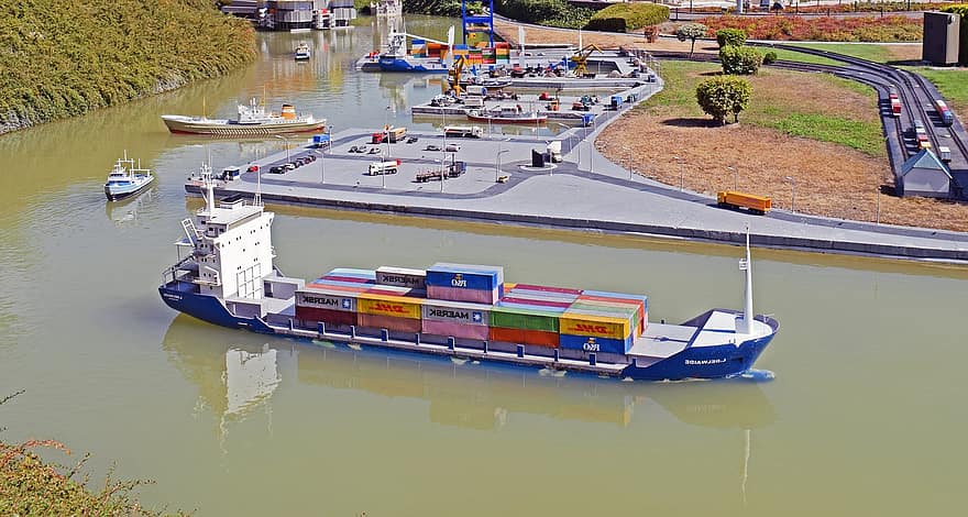 cargo, porte-conteneurs, transport, port, maritime, Commerce