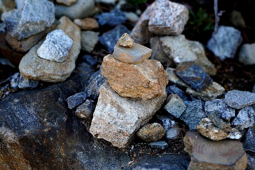 piedra, rock, paisaje, bosque, fondo, equilibrar, apilar, sólido