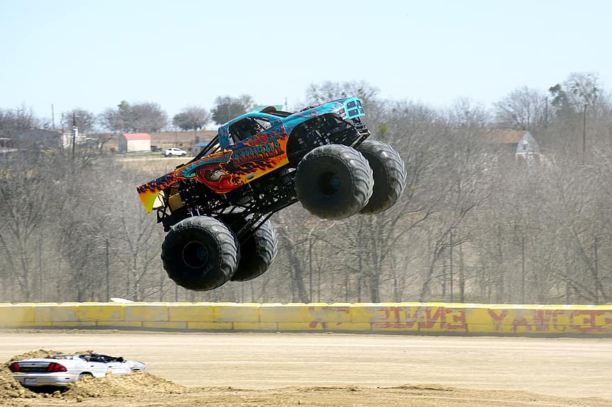 Monster truck, race, stunt, bil, motorsport, Hot Tamale, hastighed, sport, konkurrence, sportsrace, ekstrem sport