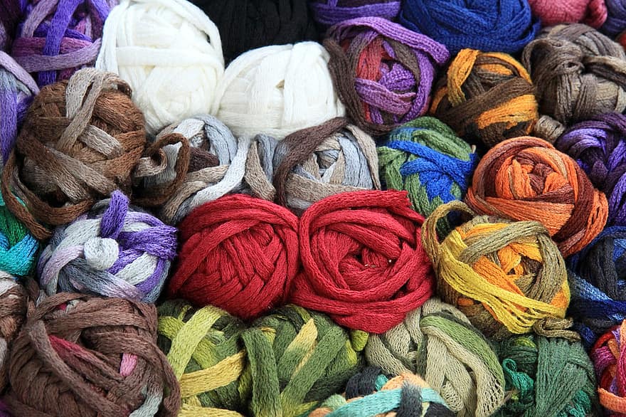 la laine, Le berceau du chat, tricoter, multi couleur, tricot, fil, fermer, textile, artisanat, corde, arrière-plans