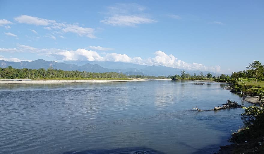 râu, în aer liber, Râul Kameng, călătorie, explorare, decor, Jiabharali