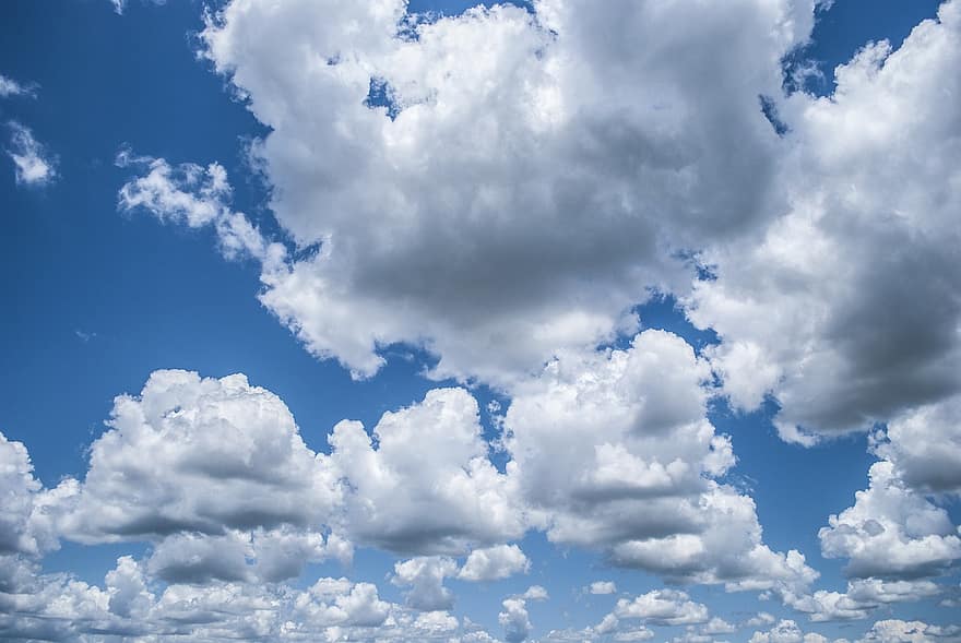 bulutlar, gökyüzü, güneşli, cloudscape, hava boşluğu, mavi, bulut, yaz, gün, hava, kümülüs bulutu