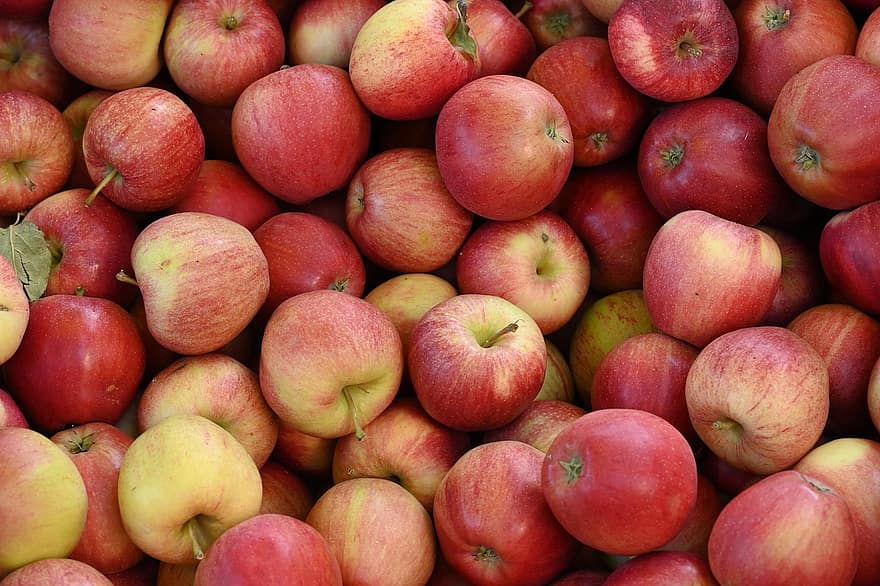 mele, mele rosse, frutta, raccogliere, cibo, maturo, dolce, salutare, nutrizione