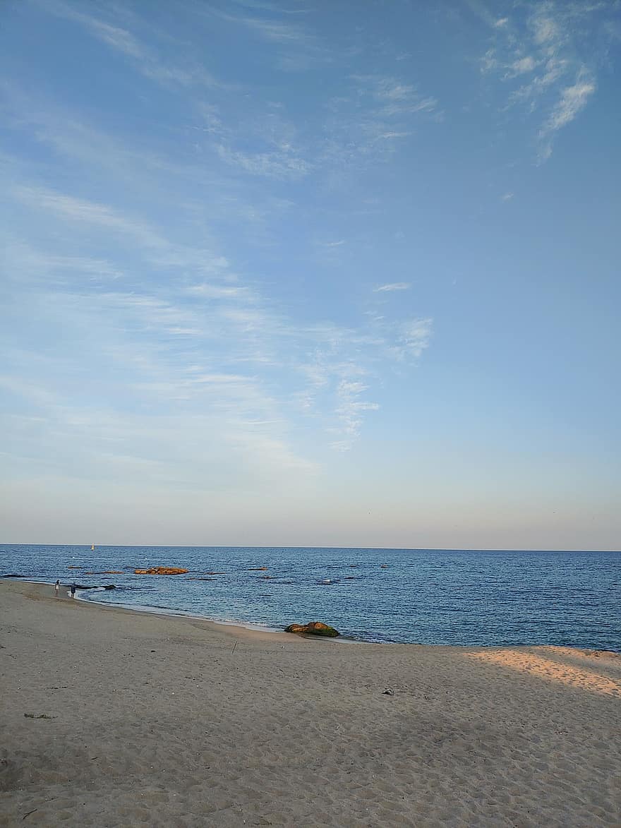 východní moře, oceán, Pozadí, pláž, písčité, gangwon, gangneung