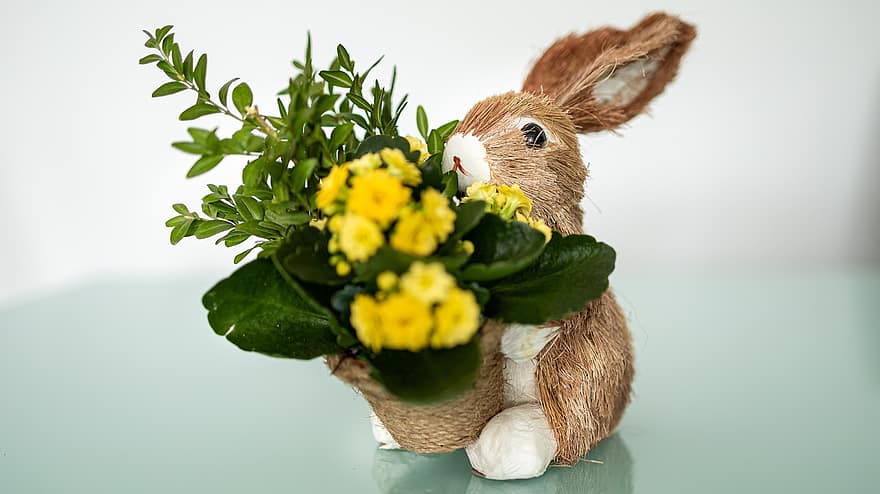 Påske hare, påske, dekoration, blomster, plante, hare, kanin, forår, dekorative