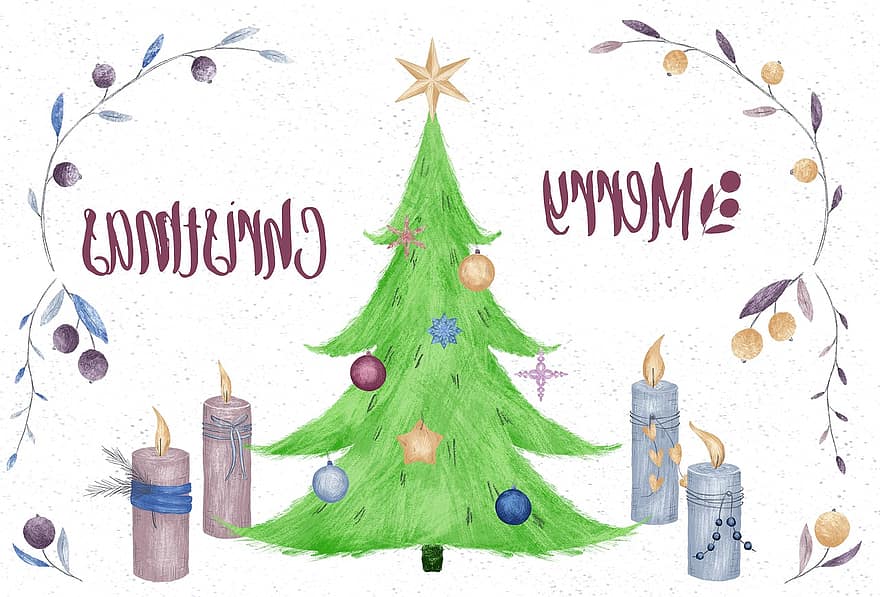 jul, kort, lystig, glædelig jul, xmas, dekorative, fest, vinter, helligdage, lykkelig, træ
