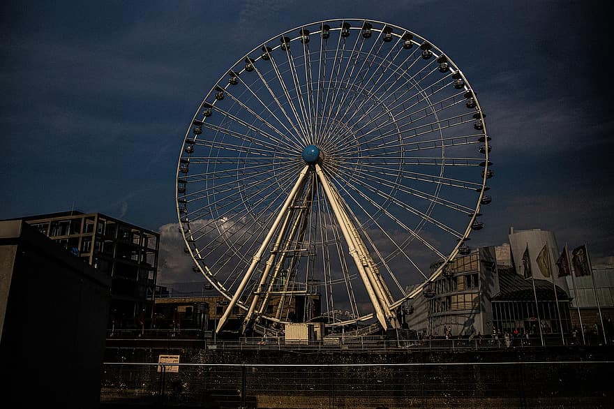 Ferris Wheel, Attraction, Carousel, Market, Harbour, Rheinauhafen, Cologne