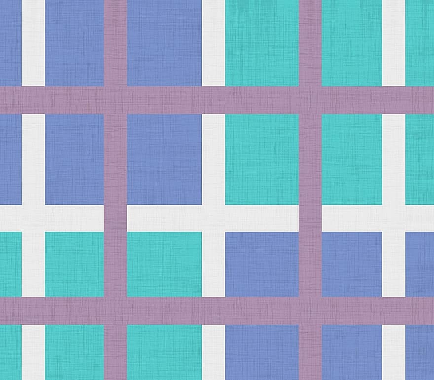 Fabric, Textile, Design, Pattern, Aqua, Blue, Purple, White, Stripes, Blocks, Blocking