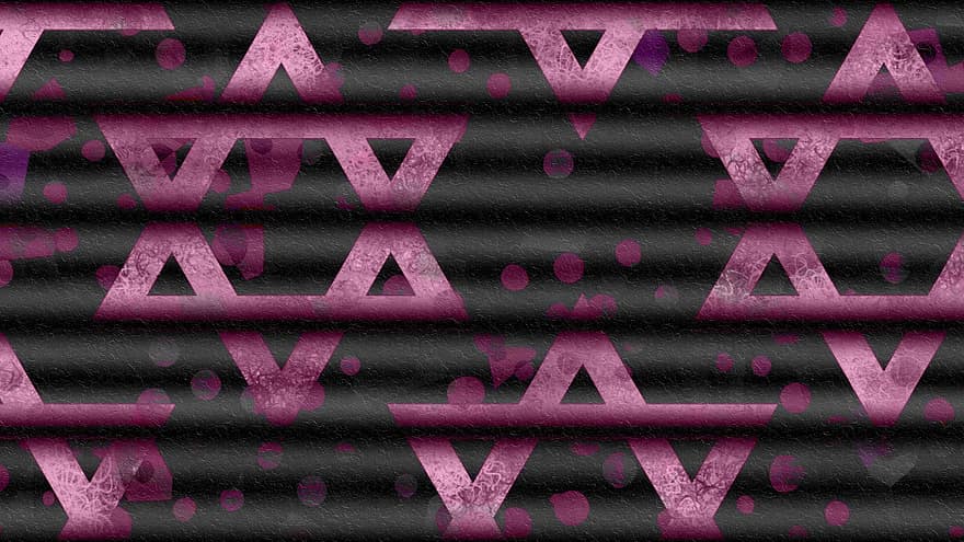 ster van David, lijnen, patroon, horizontaal, abstract, dots, bat mitzvah, knuppel, hanukkah, zwart, roze