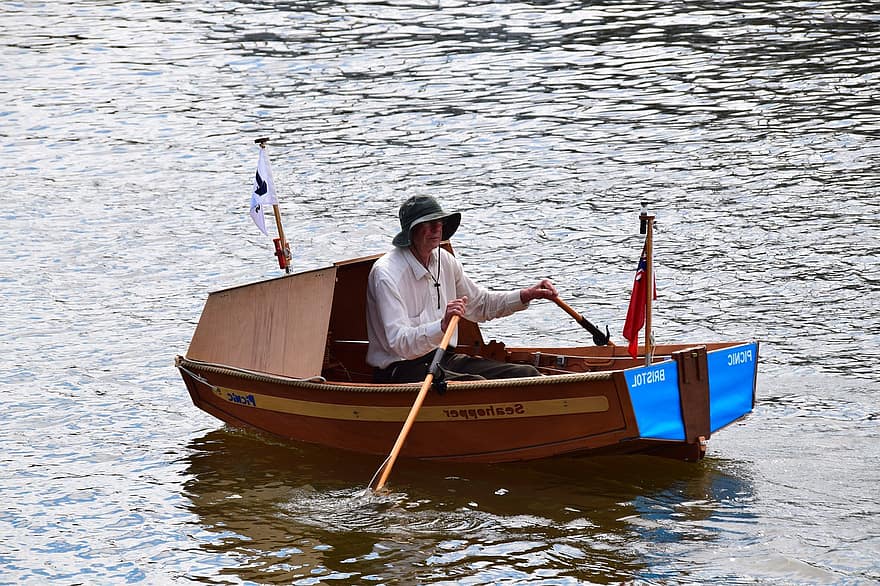 Boot, paddeln, Fluss, Freizeit, Hobby, Paddel, Reise, Mann, Wasser, Tourismus, Bristol