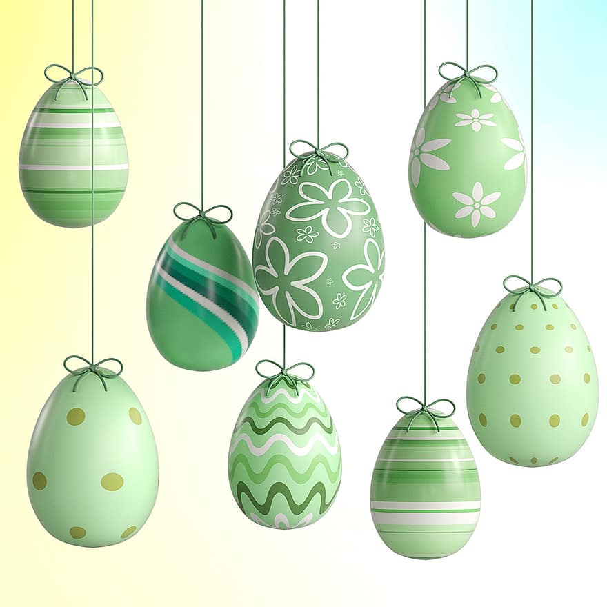 huevos, huevos de Pascua, Pascua de Resurrección, colección de pascua, religión, cristianismo, decoración, celebracion, ilustración, temporada, vector