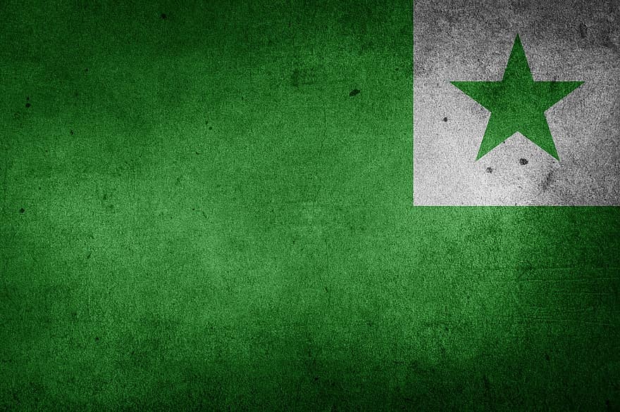 flaga, esperanto, język, symbol, grunge