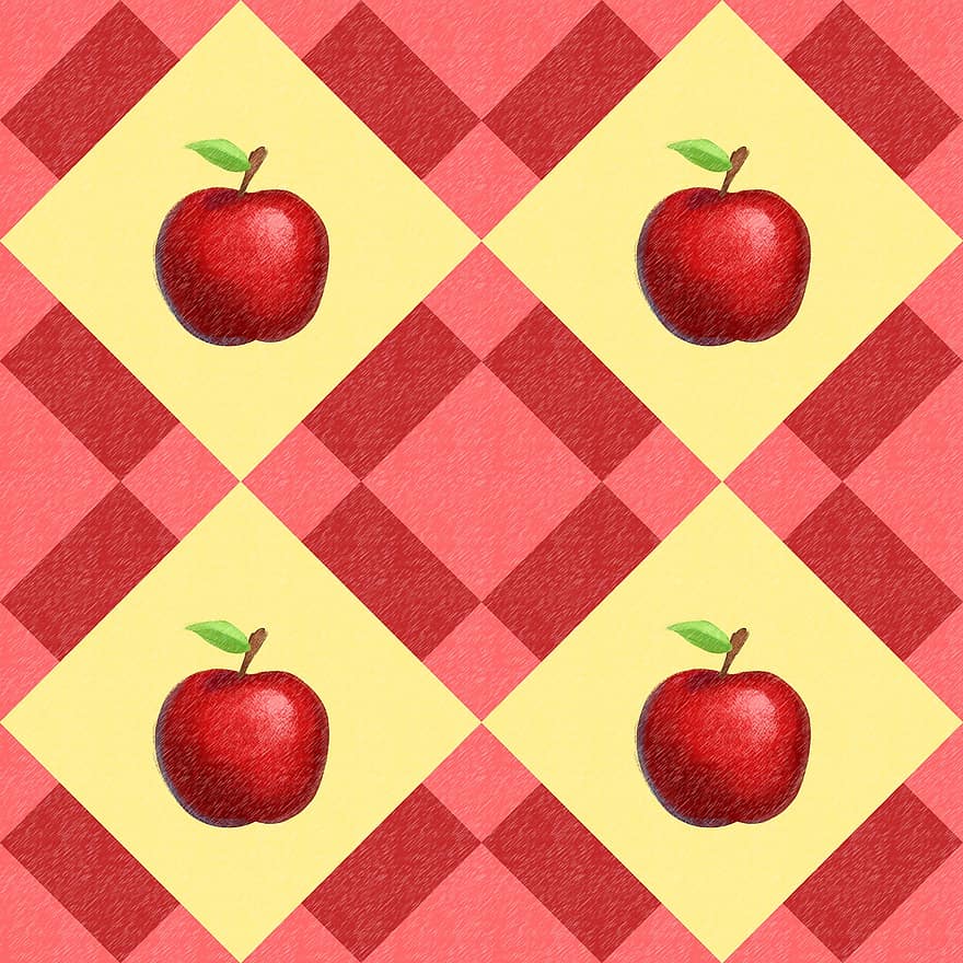 Obst, Äpfel, Apfel, roter Apfel, rosh hashanah, Urlaub, Lebensmittel, gesund, geometrisch, gestalten, Quadrat