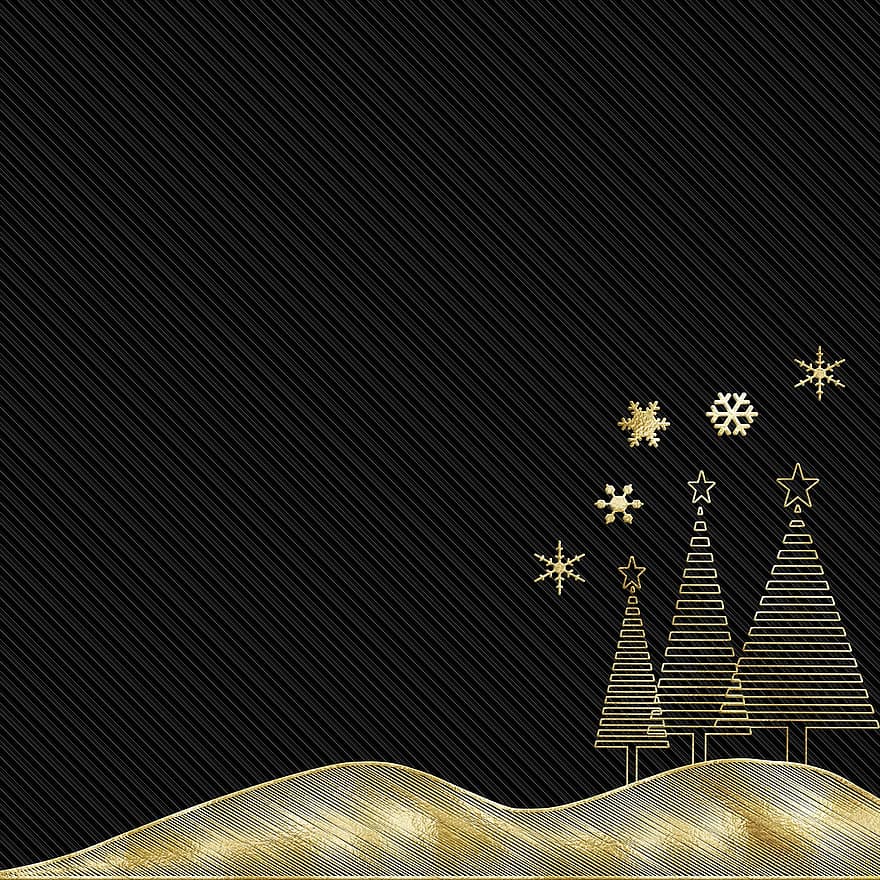 Black Digital Paper, Christmas Gold Foil, Lights, Frame, Fairy Lights, Scrapbooking, Pattern, Invitation, Template, Greeting, Retro