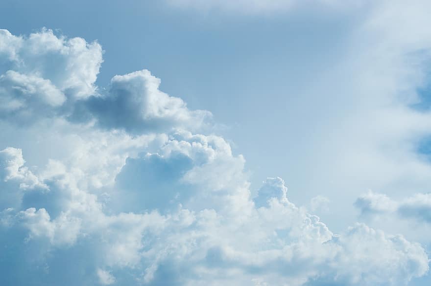 núvols, cel, atmosfera, cloudscape, cumulonimbus, ennuvolat, esponjós, dia