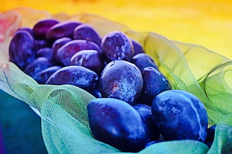 Prune, Plum, Purple Fruit, Dark Plum, Fresh Plums, Blue Plum, Blue, Fruits, Harvest, Produce, Organic