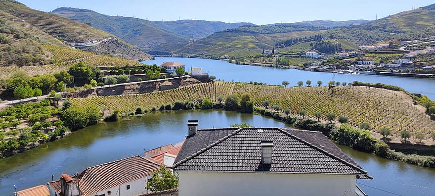 Douro nehri, üzüm bağları, porto, Portekiz