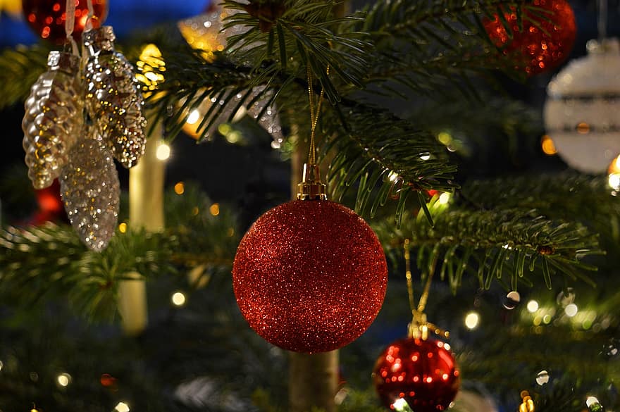vánoční strom, Vánoce, dekorace, ornament, míče, dovolená, sezóna, vánoční motiv, vánoční ozdoby