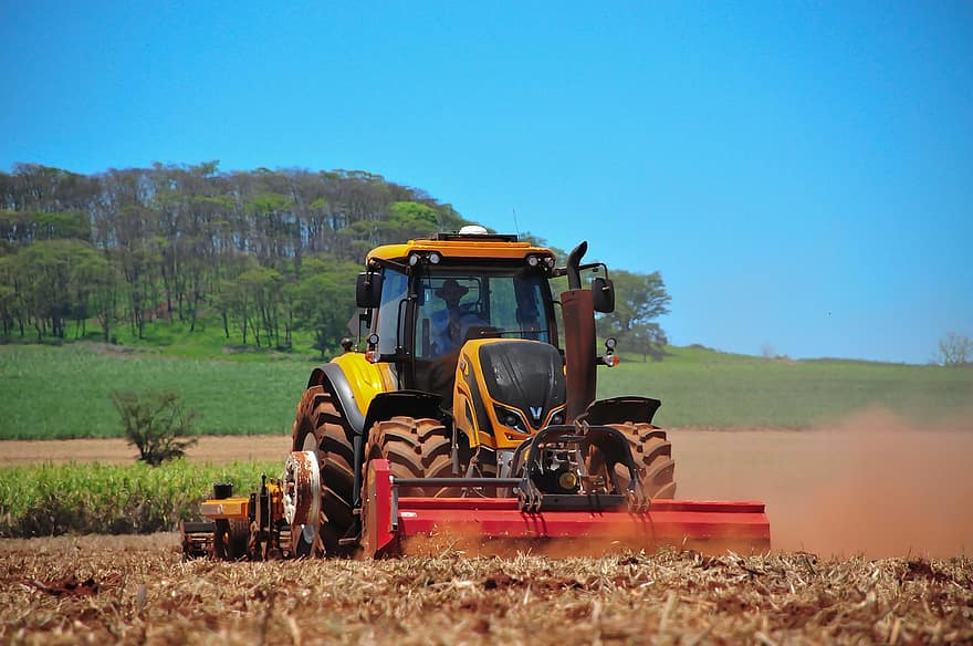 zemědělství, traktor, traktory, krajina, pole, venkovský