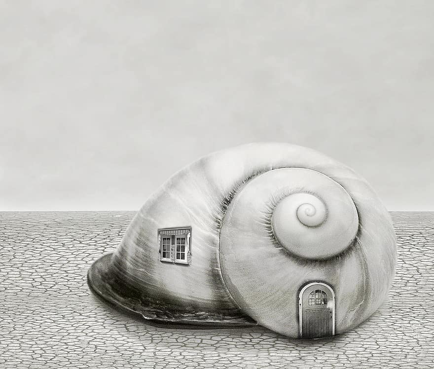 Background, Art, Fantasy, Shell, House, Shells, Snail, Cottage