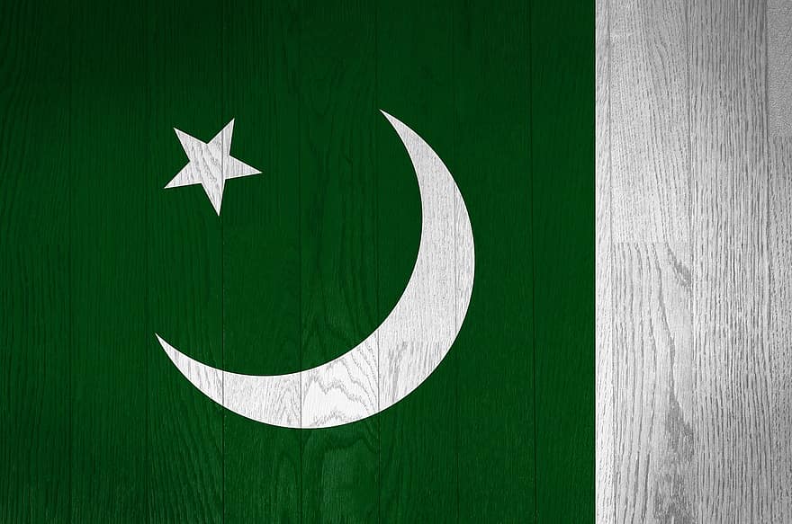 Pakistan, drapeau, pays, bannière, grunge, bois, en bois