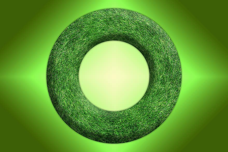 gress, ringe, bakgrunn, grønn, bærekraft, natur, miljø, rund