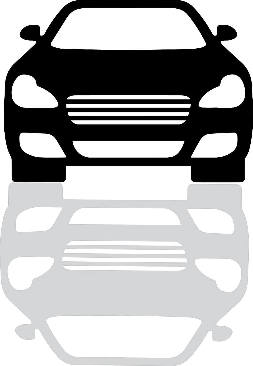 svart, bil, logo