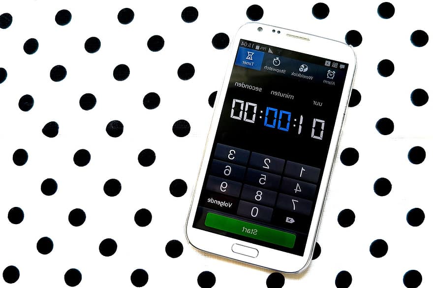 telefon, mobil, klokke, alarm, tidsur, smarttelefon, punktum, stiplede, timer