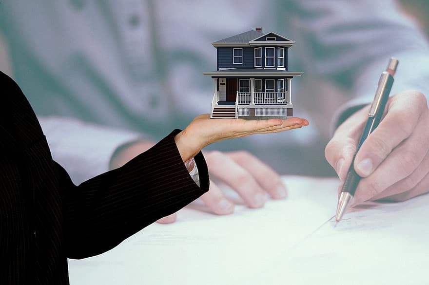 hus, ejendom, pant, købe, leje, investering, ejendomsmægler, salg, kontrakt, skilt, hånd