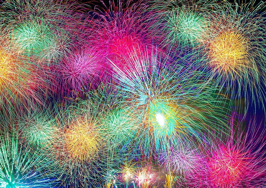 fogos de artifício, silvestre, dia de Ano Novo, altjahrabend, véspera, festival, demonstrações financeiras anuais, Véspera de Ano Novo