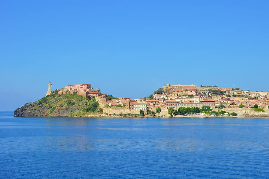 illa, mar, oceà, Itàlia, Toscana, viatjar, turisme, línia de costa, blau, aigua, lloc famós
