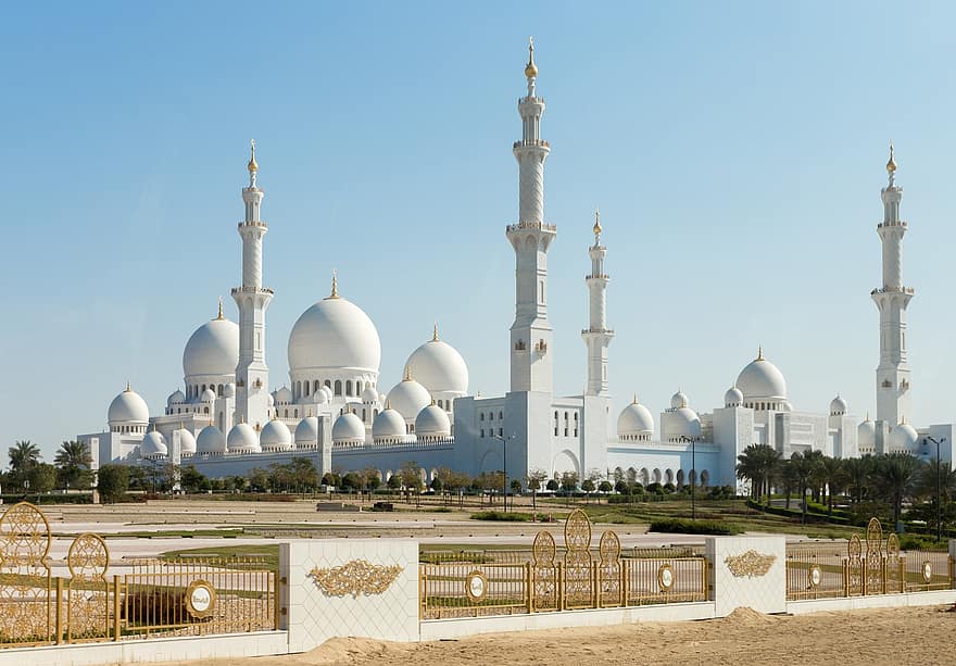 sheikh zayed moské, moské, arkitektur, religion, Abu Dhabi, uae