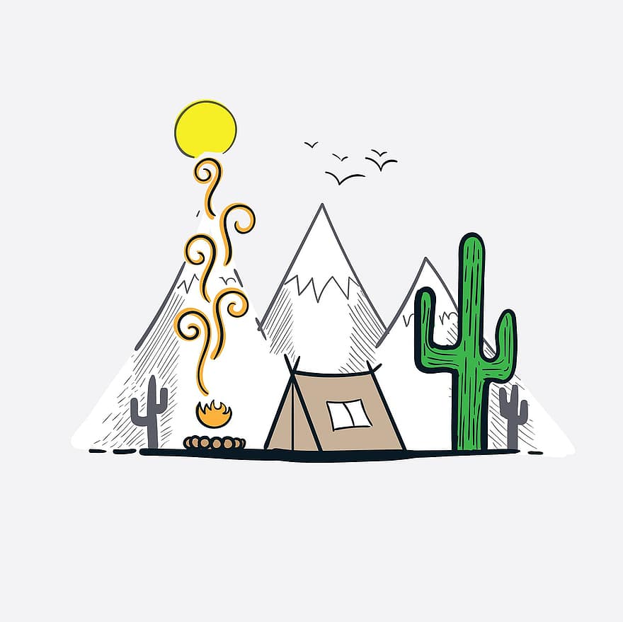 campament, tenda, desert, muntanyes, foguera, naturalesa, viatjar, a l'aire lliure, aventura, senderisme, foc