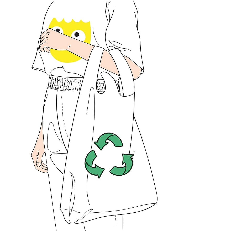 symbol recyklace, nákupní taška, znovu použitelný, Taška, eko taška, Šetrný k životnímu prostředí, ekologie, symbol, teplota, nebezpečí, horký