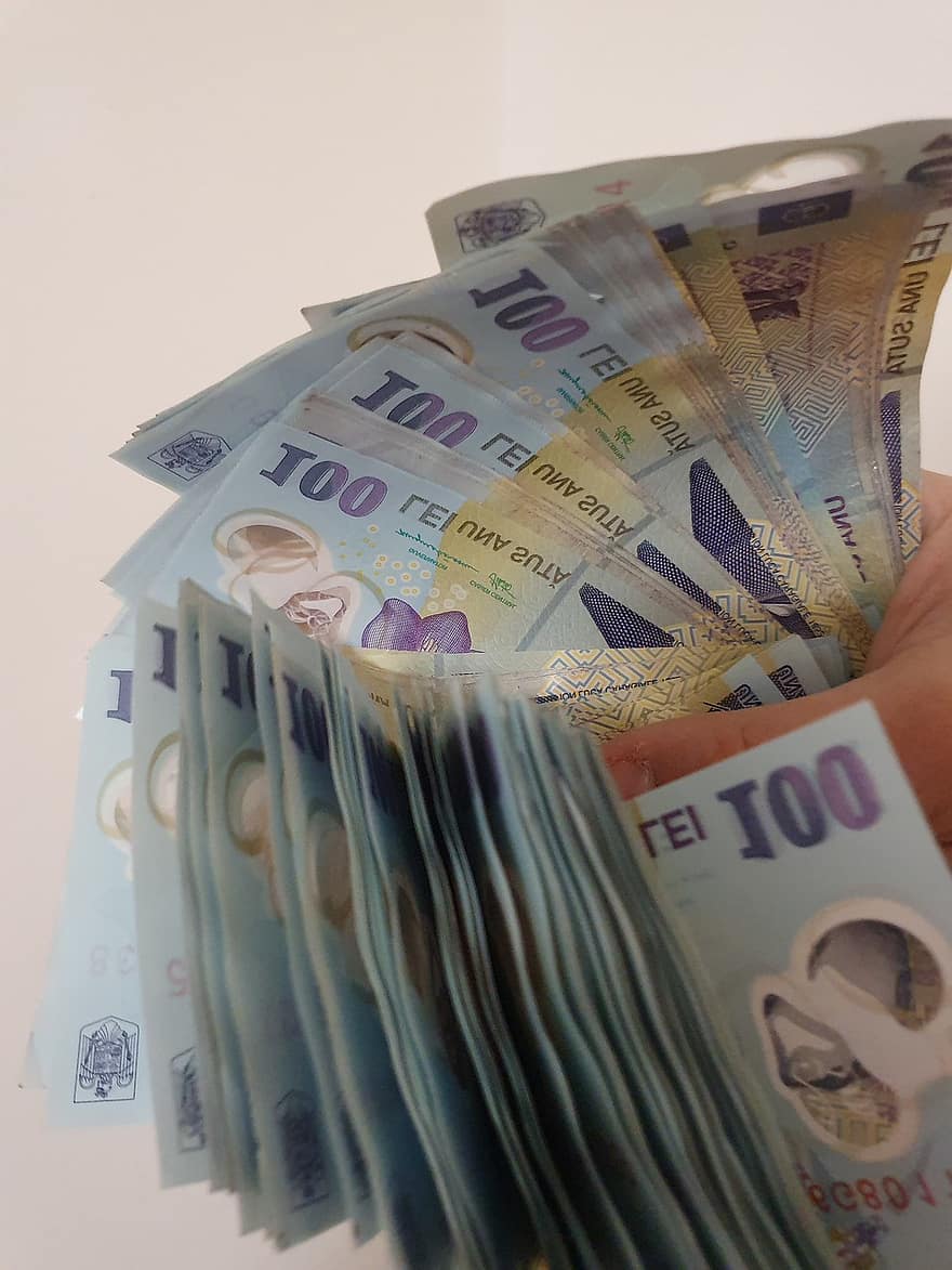 お金、紙幣、ルーマニア・レウ、ルーマニア通貨、ルーマニアのお金、通貨、ファイナンス、銀行業、富、スタック、ビジネス
