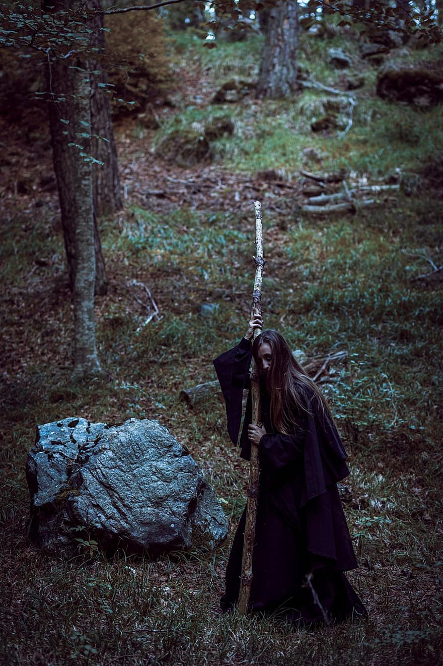 вещица, Хелоуин, готически, жена, костюм, магьосничество, тъмен, фантазия, тайнствен, окултен, езотеричен