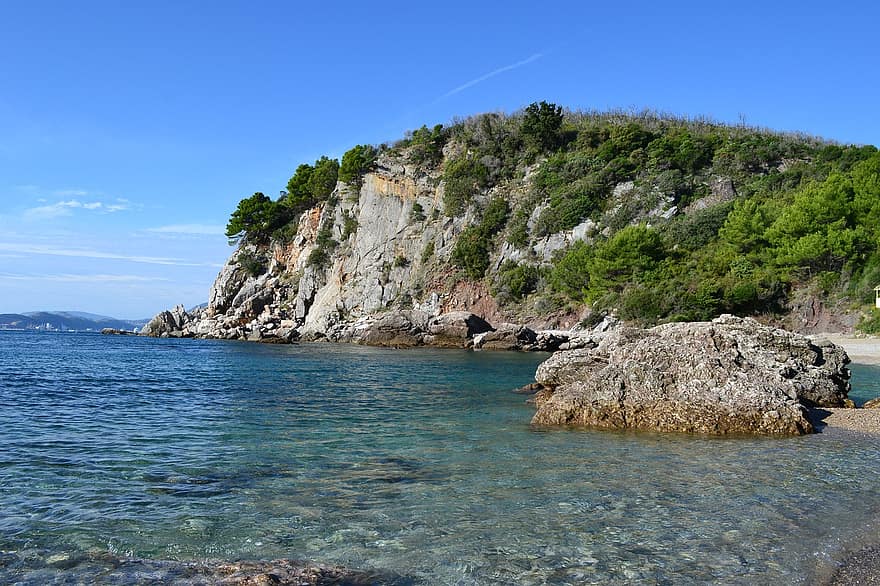 de praia, natureza, viagem, exploração, ao ar livre, oceano, mar, costa, Montenegro