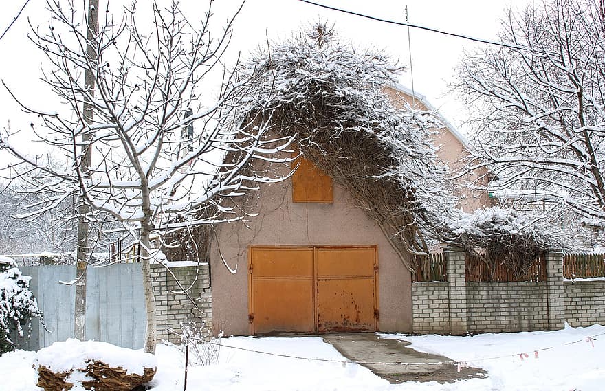 жилой дом, Главная, деревня, зима, снег