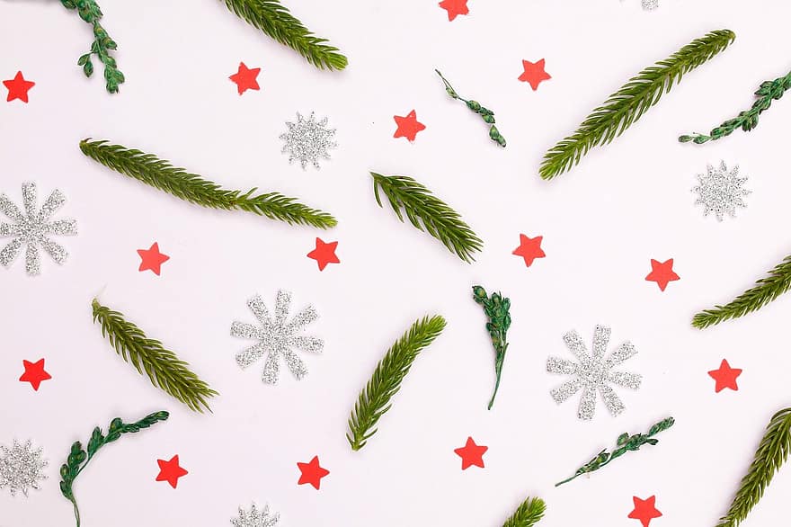 Hintergrund, Weihnachten, Ornament, Star, Tannenzweig, Blätter, Schneeflocke, Advent, Dekoration, Design, Karte