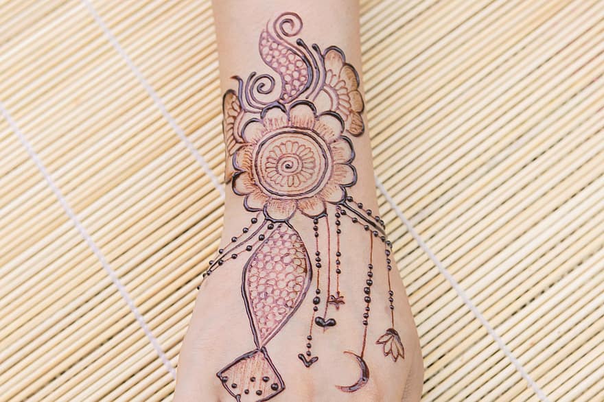 мехнди, къна, ръка, изкуство, бодиарт, боя за тяло, татуировка с къна, татуировка, индийски, индийска булка, индийска култура