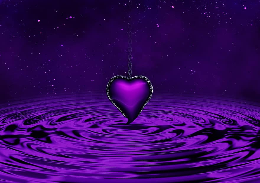 Heart, Water, Space, Love, Gothic, Romance, Friendship, Symbol, Decorative, Background, Mourning