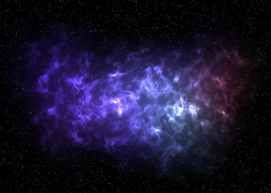 星雲、紫の、太陽系、銀河、スペース、星空、ダーク、宇宙、乳白色、惑星、天文学