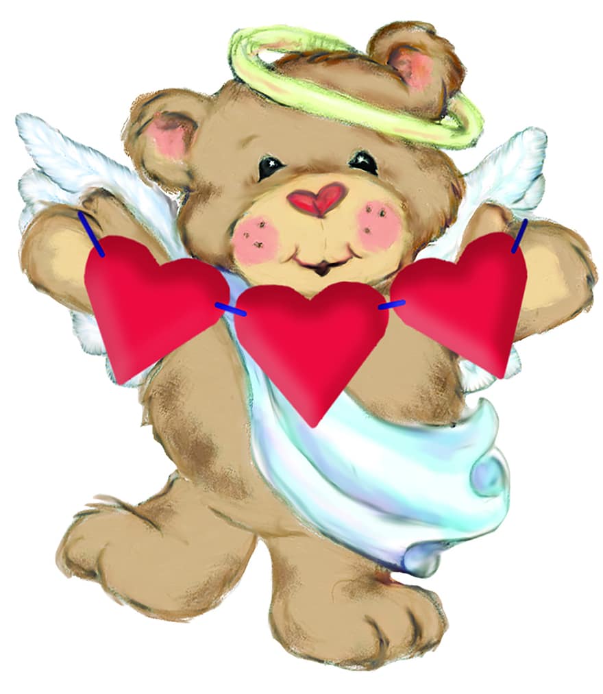 medvěd, anděl, dítě, sladký, Amor, teddy, milovat, šťastný, radost, roztomilý, svatozář