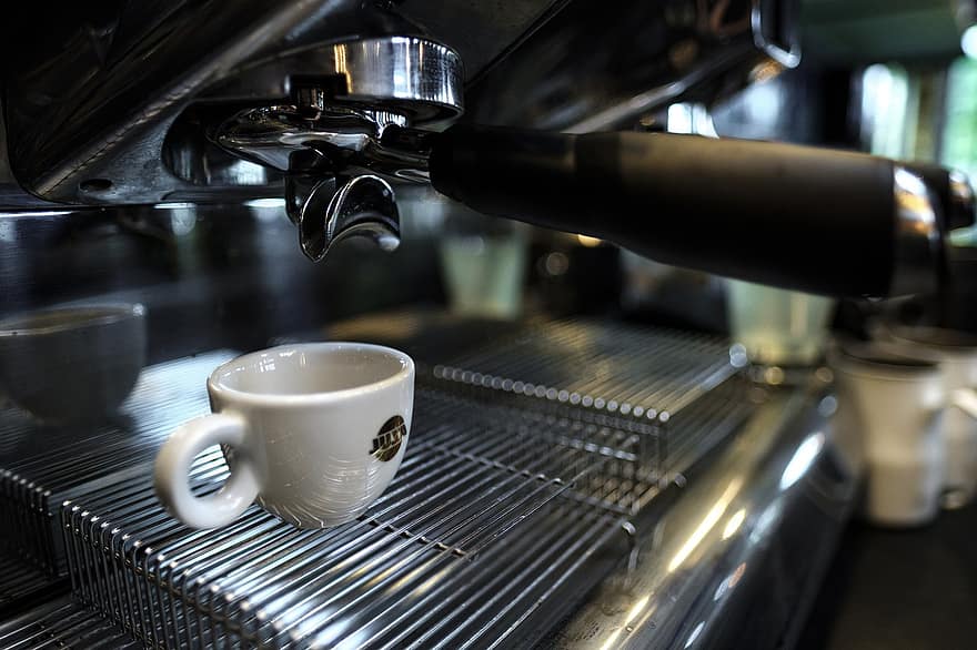 kávovar, káva, espresso, bar, restaurace, kavárna, napít se, detail, svěžest, barista, teplo