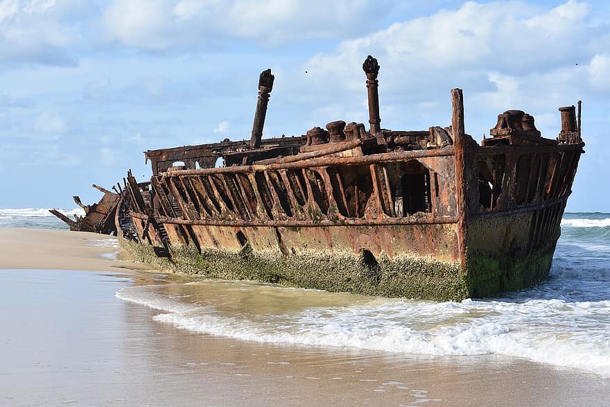 Shipwreck, Beach, Ship, Maheno