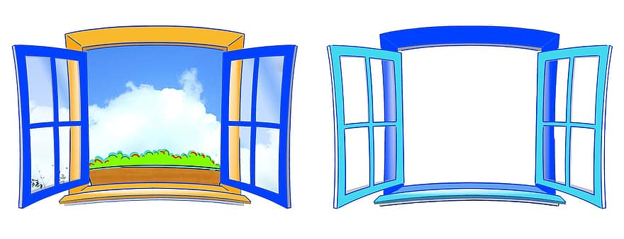 finestra, guardando, prospettiva, costruzione, otturatore