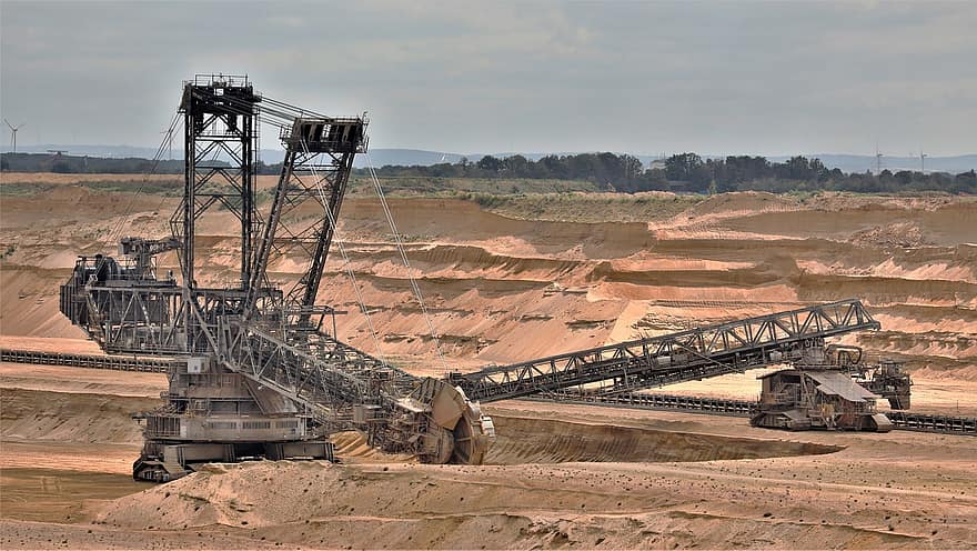 rypadla, těžba uhlí, písek, lopata, průmysl, stroj, důlní těžby, Braukohle, Příroda